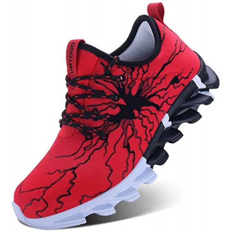 UMYOGO Fashion Graffiti Sneakers Tennis Running Shoes for Men Red